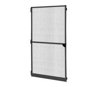 jarolift Profi Line Porta Zanzariera, 120 x 220 cm, Tessuto in Fibra di Vetro Nero, Telaio Girevole in Alluminio, colore Antracite, Accorciabile
