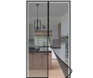 jarolift Zanzariera Magnetica per Porte Senza Fori, Tenda Rete Chiusura Automatica, Accorciabile, 140 x 250 cm (Larghezza x Altezza), Nero