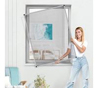 jarolift Zanzariera per Finestre SlimLine, Montabile Senza Fori, con Telaio in Alluminio, 80 x 150 cm, Argento
