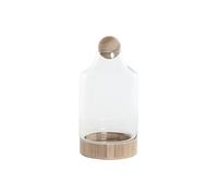 JARRON CRISTAL MADERA 21X21X42 CON BOLA NATURAL