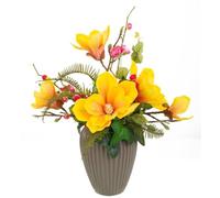 Jarron De Ceramica Con Ramo De Flores