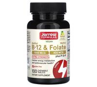 Jarrow Formulas Methyl B-12 & Methyl Folate 400 mcg (100 Compresse da masticare, Limone)