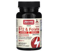 Jarrow Formulas Methyl B-12 & Methyl Folate, Aroma Ciliegia, 60 Compresse...