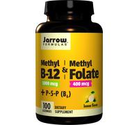 Jarrow Formulas Methyl B-12 & Methyl Folate 400 mcg (100 Compresse da masticare, Limone)