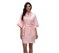 Jarseila Kimono in Raso da Donna Satin Kimono Vestaglia Bride Accappatoi e Vestaglia da Sposa Camicia da Notte Sexy Pigiama Rosa L