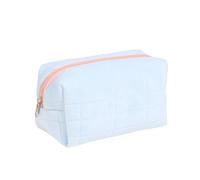 Jarsense Little Square - Borsa per cosmetici a scacchi, di grande capacità, portatile, con cerniera, organizer da viaggio per articoli da toeletta da donna, Blu