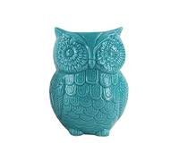 Jarsense Portautensili da cucina a forma di gufo porta utensili decorativo in ceramica per pentole e organizer, decorazione da cucina in ceramica regalo blu