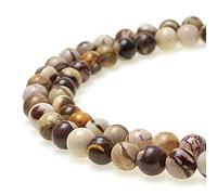 jartc Perline per Braccialetti Energetico Braccialetto Yoga Braccialetto Fai da Te Perle di Pietra Australia zebra Diaspro 45 Pezzi, 34CM,8 mm