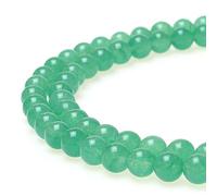 JARTC Perline per Braccialetti Energetico Braccialetto Yoga Braccialetto Fai da Te Perle di Pietra Calcedonio d'uva Verde 45 Pezzi con Perle di Chakra, 34CM,8 mm