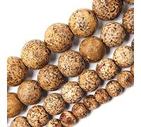 jartc Perline per Braccialetti Energetico Braccialetto Yoga Braccialetto Fai da Te Perle di Pietra Corteccia Agata 45 Pezzi, 34CM,8 mm