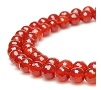 jartc Perline per Braccialetti Energetico Braccialetto Yoga Braccialetto Fai da Te Perle di Pietra Naturale 128 Sfaccettato Agata Rossa 45 Pezzi, 34CM,8 mm