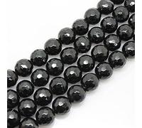 jartc Perline per Braccialetti Energetico Braccialetto Yoga Braccialetto Fai da Te Perle di Pietra Naturale 128 Sfaccettato Agata Nera 45 Pezzi, 34CM,8 mm