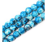 jartc Perline per Braccialetti Energetico Braccialetto Yoga Braccialetto Fai da Te Perle di Pietra Pietra Pioggia Grigio Blu 45 Pezzi, 34CM,8 mm