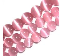 jartc Perline Per Braccialetti Energetico Braccialetto Yoga Braccialetto Fai da Te Perle di Pietra Rosa Occhio di Gatto Perline 45 Pezzi, 34CM,8 mm