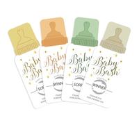 JarThenaAMCS 32 carte da gioco per baby shower Baby Bottle Scratch Off Carino Baby Shower biglietti con adesivi per attività e idee per feste