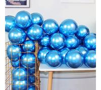 JARTTY 100 Pezzi Palloncini Blu Metallizzati 12 Pollici Palloncini Azzurro Metallizzato Lucido Cromato Compleanno Festa Fidanzamento Matrimonio Baby Shower Decorazioni