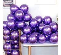JARTTY 100 Pezzi Palloncini Viola Metallizzati 12 Pollici Cromo lucido Lattice Elio Compleanno Matrimonio Laurea Battesimo Palloncini Decorazioni