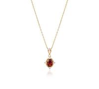 JaruJaru Collana con ciondolo a forma di cuore in pietra rossa, con zircone rosso rubino, elegante regalo per donna, matrimonio, compleanno, San Valentino, argento sterling 925 placcato in oro
