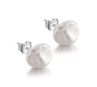 JaruJaru Orecchini a perno in stile barocco/Keshi, con perle d'acqua dolce irregolari, da piccole a grandi, in argento Sterling 925, ipoallergenici, per donne/uomini, con perle organiche uniche non