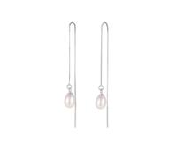 JaruJaru Orecchini con perle d'acqua dolce e catena Vermeil, vere perle barocche come goccia, orecchini ipoallergenici per orecchie sensibili, argento Sterling S925 placcato oro