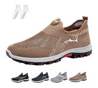 Jarv Cooling Comfort Sneaker, Atlacoast Cooling Comfort Sneaker, Summer Breathable Mesh Slip-On Casual Sports Shoes (Coffee,42)