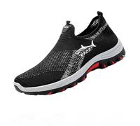 Jarv Cooling Comfort Sneaker, Atlacoast Soft Bottom Comfy Casual Anti-Slip Slip On Summer, Breathable Walking Shoes for Men (Black,43)