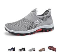 Jarv Cooling Comfort Sneaker, Atlacoast Summer Breathable Mesh Slip-On Casual Sports Walking Shoes (Gray,42.5)