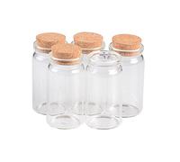 Jarvials 12 Pezzi Bottiglie di Vetro 50ml con Sughero, Flacone a Prova Trasparente con Sughero per la conservazione, Liquirizia, tè, Polvere, Etc. (12, 50ml)