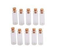 Jarvials 50 Pezzi 2ml di Mini Bottiglie di Vetro Trasparenti con Tappi di Sughero, Diametro Esterno 12 mm (2ml)