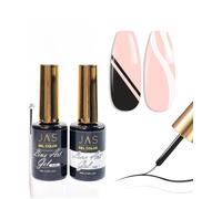 JAS Gel Liner Nail Art Design-Flacone da 10 ml * 2 pezzi Black & White Painting Gel, French Manicure, Gel per Liner Drawing e Nail Color Painting, UV Liner Nail Gel per Nail Starter Home DIY Nail