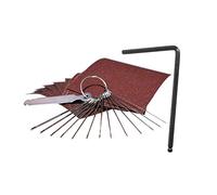 Jasaly 1 set di per per ponte chitarra, con sezione circolare e carta abrasiva e 1 chiave lunga di regolazione per chitarra acustica (5 mm)