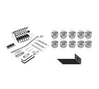 Jasaly 1 Set Ponte Tremolo Assemblaggio Doppio Parti di Bloccaggio & 1 Set di Controllo Della Velocità Manopola Tono Volume Pulsanti