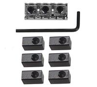 Jasaly 6 morsetti per ponte tremolo per chitarra, blocco a pressione, blocco in metallo per parti di chitarra elettrica, 1 dado di bloccaggio per corde per chitarra elettrica, 42,2 mm