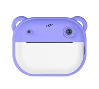 Jasaly Fotocamera per Stampa Bambini 1080P Doppia Fotocamera Fotocamera Stampabile One-Touch da 240 MP con 2 Rotoli di Carta da Stampa 57x25 mm Viola