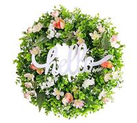 Jasaly Ghirlanda 'Alfabeto Ghirlanda Artificiale Verde con Cartello di Benvenuto Ghirlanda di Fiori per Porta D'Ingresso, Parete, Finestra, Ghirlanda del Festival