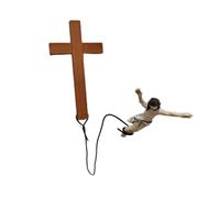 Jasaly Jesus Bungee WallCross Decorazione Casa Ufficio Chiesa Parete Appeso Crocifisso Saltellante Cristo Festival Regalo Casa