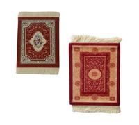 Jasaly Mini Sottobicchieri Persiani Intrecciati, Motivo Tappeto, Sottobicchieri, Decorazione Tavolo da Pranzo, Tecnologia. Rosso