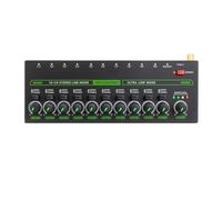 Jasaly Mixer Audio Professionale A 10 Canali, Mixer Audio A LED A Basso Rumore con Luce RGB per Sub-Mixaggio, Commutatore Stereo, Spina UE