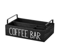 Jasaly Organizzatore per Stazione del caffè in Legno - Accessori per Bar del caffè, Portacialde del caffè, Cestino Portaoggetti per Bar del caffè di Casa A