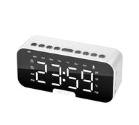 Jasaly Orologio Sveglia Digitale A LED con Bluetooth 5.1 Ricaricabile Lettore Musicale Portatile Schermo da Tavolo Che Mostra la Temperatura 3 Livelli di Luminosità Supporto per Telefono B
