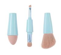 Jasaly Pennello per trucco, miscela Glam, set di pennelli per ombretto, pennello per fondotinta, strumento di bellezza multifunzionale portatile (blu)