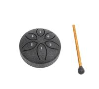 Jasaly per lingua in acciaio a 6 toni da 7,6 cm, mini tamburi a mano con bacchette Strumenti musicali a percussione nero
