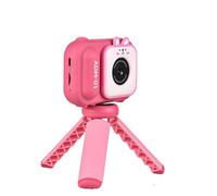 Jasaly S11 Staffa Portatile da 48 MP Fotocamera per Bambini HD A Doppio Obiettivo con Supporto per Foto Video Fotocamera Multifunzione Fissa, Facile Installazione Rosa