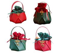 Jasaly Sacchetto con Manico per Caramelle Rosso e Verde, Albero di Natale, Arredamento per La Casa, Decorazione da Tavolo, Sacchetto Regalo di Capodanno