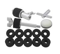 Jasaly Set di Cinque Pezzi per Batteria, Frizione per Hi-Hat + Pad per Pelli Dei + Vite per Piatti + Accessori per Strumenti A Chiave + Pad per Piatti