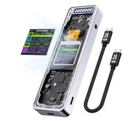 Jasaly Smart 2280 M.2 NVMe SSD Enclosure Cyber Design Explorer Edition con Display LCD Max 10 GBps Type-C