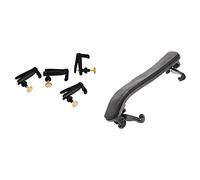 Jasaly Supporto regolabile per mento, spalla, misura 3/4, 4/4, con 4 regolatori per accordatore fine per violino con placcate in rame
