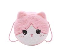 JASASCCEL Borsa a tracolla per ragazze e bambini, con unicorno sfocato, con simpatico animaletto arcobaleno tie dye in peluche borsa a tracolla portamonete, Kitty-rosa, Taglia unica