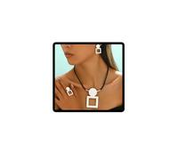 Jascatin 1 paio di orecchini quadrati in ferro ciondolo collana orecchini set collana girocollo collana collana collana per le donne