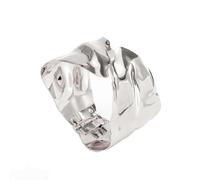 Jascatin Braccialetti Wide Braccialetti regolabili Open Bracciale Torto Irregolare Accessori Hand Lady Bracciale per Donne (Argento)